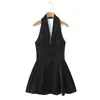 Venta al por mayor de Ropa de Mujer Transfronteriza 2026 Estilo Dulce y Picante Francés Vestido de Ajuste Delgado con Espalda Plisada sin Espalda y Cuello Halter Cintura Ceñida