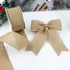 Fita de juta cor natural com borda aramada, fita decorativa para embalagem de caixas de presente florais de feriado e decorações artesanais