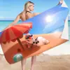 Toalla de Playa Serie Frozen, Toalla Cuadrada Versátil de Doble Cara de Forro Polar de Fibra Ultrafina para Natación y Baño