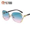Gafas de sol con cabeza de zorro de personalidad de moda S051 sin montura con ribete gafas de sol para mujer tendencia elegante