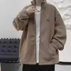 Chaqueta de Lana de Cordero de Moda para Hombre Abrigo de Algodón Otoño e Invierno Nuevo Casual Americano Holgado Cálido Chaqueta Retro 2024 Elegante