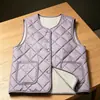Chaleco Ligero de Algodón Estilo Nuevo 2026 para Mujer, Chaleco Corto sin Cuello Otoño e Invierno, Chaqueta Redonda Talla Grande