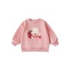 Qiuduomeng 2026 Nova Coleção Primavera e Outono Série Frutas para Meninas Moletom com Manga Caída Bebê Estilo Coreano Top Fofo Estampado