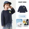 Camiseta de Algodão Puro Manga Longa Falsa Dupla Peça para Meninos, Novo Estilo Outono 2026, Camiseta Básica Infantil para Bebês, Roupa Infantil Top