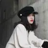 Nova Coleção Outono/Inverno 2025 Estilo Coreano Fivela de Metal Boné Azul Marinho Moda de Rua Boné Quente Newsboy Chapéu de Pintor Urbano de Londres
