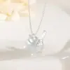 Collar Juguetón de Gatito en Plata S999 para Mujer, Nuevo Colgante Estéreo Lindo de Gato en Plata Pura, Cadena para Suéter, Joyería de Plata Linda
