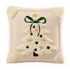 Capa de Almofada de Árvore de Natal com Laço Amazon Transfronteiriça para Decoração de Sofá de Sala de Estar, Capa de Almofada de Feriado de Natal