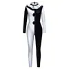 2025 Halloween Transfronteiriço Aliexpress Esqueleto Humano Cosplay Body com Estampa Digital Macacão Novo