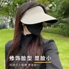 Sombrero de sol sin costuras, sombrero de protección solar integrado sin sensación para mujer, protección UV de verano, plegable, ultraligero, sombrero de sol de copa abierta