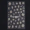 Pegatinas Transfronterizas para Uñas Nuevas Estampado en Caliente Hoja de Arce Francesa Mariposa Flor Brillo Plata Pegatina Adhesiva para Uñas Uña