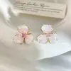 Brincos florais frescos estilo floresta para mulheres, estilo férias na praia primavera/verão, moda dopamina, brincos de tarraxa elegantes e bonitos