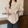 Novo top de tricô da moda, versátil, ombro a ombro, com mangas morcego, soltinho e modelador, com design casual e assimétrico para mulheres