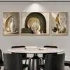 Pintura decorativa de pared de fondo para sala de estar estilo chino, verde oscuro y dorado, con grullas y bambú, con película de cristal y marco de aleación de aluminio, al por mayor