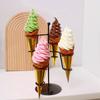 Modelo de sorvete, cone de sorvete falso, enfeites de cone de ovo, decoração de sorvete, adereços para fotos