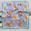 Bufanda de Seda Ligera de Verano Estilo Chino Plantas Flores Artísticas para Mamá Combinación con Camisa Decoración Corbata Bolso Cuadrado Rejuvenecedor