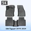 Adecuado para Vw Tiguan 2018-2024 Alfombrillas de Piso Tpe 3D Material para Todo Clima Alfombrilla de Maletero Alfombrillas de Piso