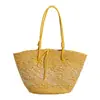 Bolso de Hombro Individual de Gran Capacidad de Paja, Bolso Tote de Viaje Retro Casual Elegante con Bloques de Color de Moda, Bolso Tejido de Playa