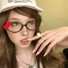 Subcultura Estilo Y2K Chica Picante Dulce Fresca Moño Gafas de Prescripción Chica Dulce Lindo Dibujo Animado Gato Kitty Gafas Decorativas