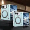 Funda Protectora Plegable para iPhone Duo con Patrón de Lichi con Adhesión Magnética de 360 Grados y Soporte Giratorio para Funda de Teléfono Apple