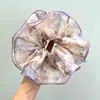 Estilo Coreano Primavera y Verano Suave Giratorio Talla Grande Estilo Chino Estampado Anillo para el Cabello de Intestino Grueso Encaje Tiara para Mujer Cuerda para el Cabello Dulce de Moda