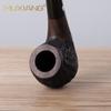 Pipa seca de madera maciza Juego de madera para fumar Mango curvo Estilo manzana Pipa de ébano tallada a mano en nombre de