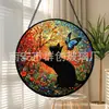 Gato Preto Transfronteiriço Brincando com Borboletas Pingente de Vidro Colorido Ornamento de Vidro para Casa Decoração de Janela Apanhador de Sol para Jardim