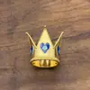 Nueva Corona Pequeña de Aleación Decoración de Pastel de Cumpleaños para Niños Accesorios de Flores para Fiesta Corona de Corazón con Goteo de Aceite de Colores