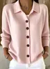 Cardigan de Tricô Europeu e Americano Transfronteiriço 2026 com Botões Casaco Suéter Feminino Outono e Inverno Novo Cor Sólida Moda Casual Roupas Femininas