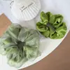 Nudo para el Cabello de Malla Satín Verde 2026 con un Toque de Lujo, Estilo Coreano Suave Scrunchie para Cola de Caballo Baja