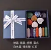 Conjunto de Colunas Hexagonais de Cristal Natural 7 Pedras dos Chakras Cristal Bruto Coluna Hexagonal com Ponta Dupla Caixa de Presente Atacado