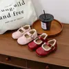 Zapatos de Princesa para Bebé Niña de Un Año Primavera 2025 Zapatos Rojos de Un Año Zapatos Individuales para Bebé Suela Suave Zapatos para Niños Pequeños Zapatos de Cuero para Niñas