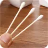 Hisopos de Algodón Doble Punta de Madera en Bolsa de Alta Calidad, Hisopos de Algodón Desechables Sanitarios, Palillos de Belleza, Hisopos de Algodón para Maquillaje 30/80/100