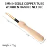Herramienta de bordado de punzón con mango de madera ruso transfronterizo, accesorio de herramienta de bordado de sello DIY hecho a mano, bolígrafo de sello ajustable con mango de madera