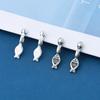 Plata Esterlina S925 Retro Pequeño Colgante de Pez Cuenta Koi Cruz Perforada Accesorios DIY Pulsera de Cristal Material Plata