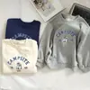 Moda de Primavera y Otoño Nueva Sudadera Linda de Dibujos Animados Niños Cuello Redondo Holgada Niños y Niñas Oso Letras Moderno