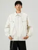 Nova jaqueta masculina de outono e inverno, casaco liso, tamanho grande, estilo simples, peça externa masculina, top masculino de corte solto