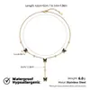 Moda Nueva Transfronteriza Más Vendida Acero de Titanio Estrella Luna Corazón Mariposa Cadena para Clavícula Versátil Elegante de Acero Inoxidable