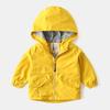 Jaqueta Infantil com Capuz Atacado Estilo Coreano Roupas Infantis Tops de Outono Bebê Cor Sólida Camisa com Zíper Quebra-vento Infantil Moderno