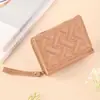 Nova Moda Coreana Carteira Curta Feminina Bordada em Formato de Coração com Zíper Bolsa Clutch Cor Sólida Simples Porta-Moedas Porta-Cartões