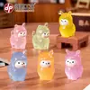 Micro-paisaje creativo lindo alpaca luminosa adorable adornos de resina accesorios para bolsa ciega diy adornos pequeños de escritorio para coche