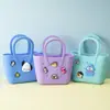Monedero de silicona con forma de cueva cuadrada para niños, bolso cruzado para caminar, divertido y bonito bolso de silicona para cambio.