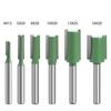 Juego de 6 Piezas de Cuchillos Rectos Verdes con Hojas Simples y Dobles, Cuchillas para Máquina Recortadora, Cuchillas para Ranurar, Brocas para Fresadora de Grabado y Herramientas