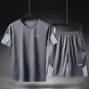 Traje Casual de Verano para Hombre Talla Grande de Estudiante Moda Estilo Coreano Holgado para Correr Fitness Transpirable de Secado Rápido Traje Deportivo