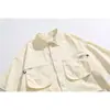 BLACKARMADA Chaqueta Estilo Montaña para Exteriores Camisa de Trabajo Retro Multibolsillos Holgada de Manga Corta para Hombre SD850