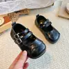 Zapatos Mary Jane para niñas, nueva colección otoño 2026, antideslizantes, estilo retro francés y coreano, versátiles, con doble hebilla, zapatos de cuero para niños