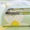 100% Algodón Puro Algodón Grueso Sábana Individual, Funda de Edredón Individual para Primavera/Verano, Funda de Almohada, Cubre Cama Engrosado, Juego de Tres Piezas, Sábana Ajustable 4