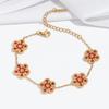 Collar Femenino Trébol de Cinco Hojas Diamante Europeo y Americano Aretes Pulsera Collar Traje Horno Vacío Transfronterizo Acero Inoxidable Collar