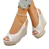 Sandalias Romanas tejidas de suela gruesa con hebilla, boca de pez, estilo europeo y americano, comercio exterior talla grande transfronterizo, novedad otoño 2026