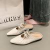 Sandalias Cerradas de Lazo Estilo Francés para Mujer, Nuevas Sandalias Planas Tipo Mocasín para Verano 2025 para Uso en Exteriores