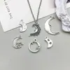 1 nuevo colgante de luna hueca simulada serie luna aleación de plata antigua accesorios para manualidades
